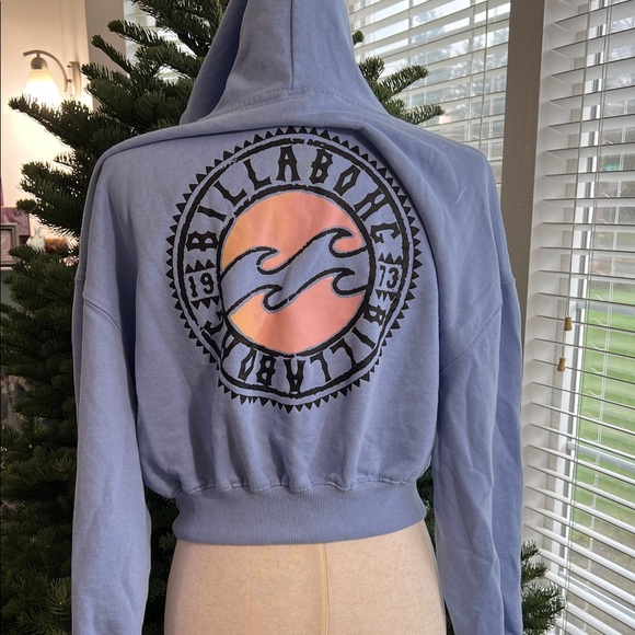Billabong Light Blue Hoodie with Logo Patch - Picture 4 of 5